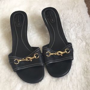 Coach Keriann Black Kitten Heel Slip Ons